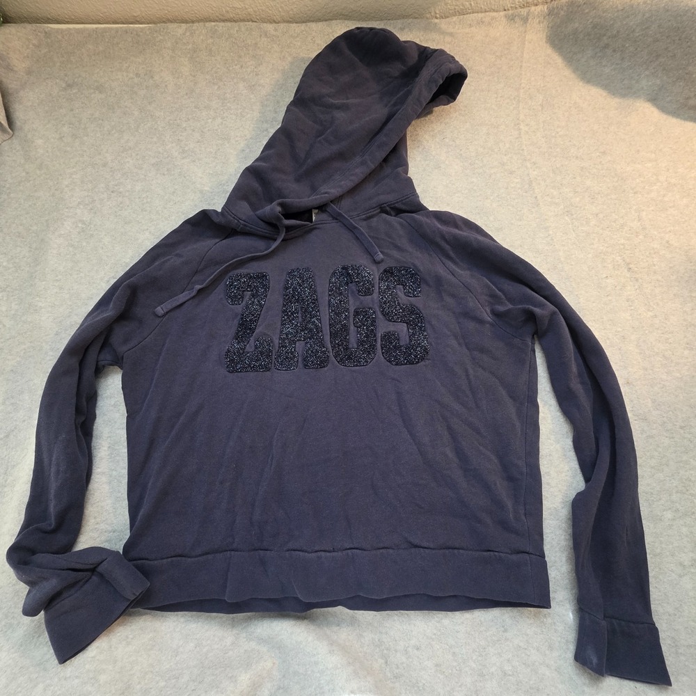 PINK Victoria's Secret Gonzaga Zags Hoodie Women Medium‎ Navy Glitter Bling Y2k